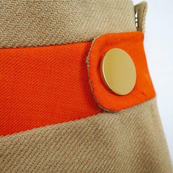 Marc Jacobs Camel and Orange Wool Micro Mini Skirt Appliqué Button Detail 4 - Picture 8 of 14